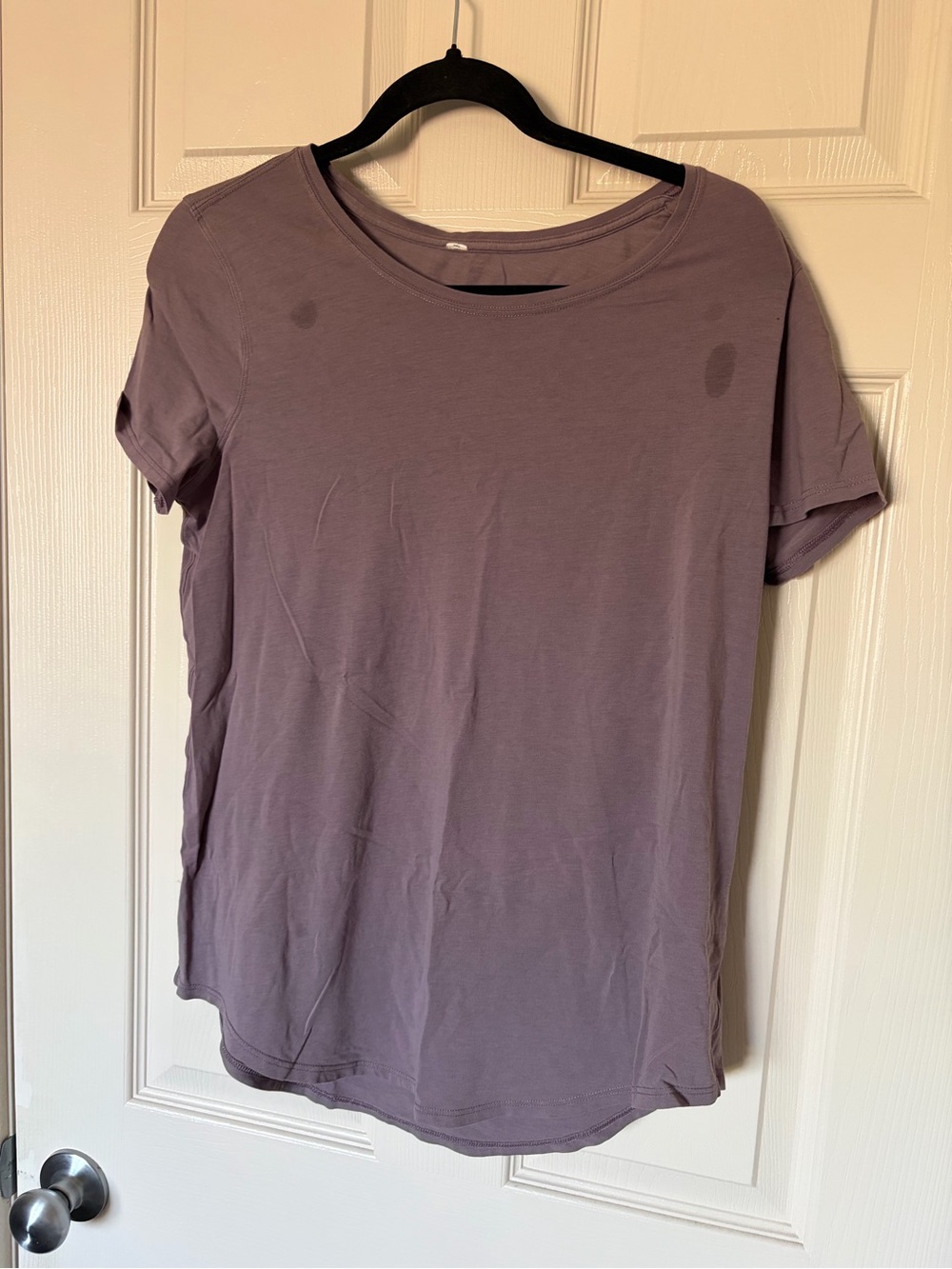 🎉 LULULEMON - Medium Fitting Purple Shirt - STAINED